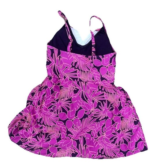 Lands' End Women's Size M Floral Tulip Wrap Swim Dress Convertible Purple NWT - Picture 6 of 8